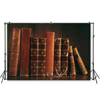 

HUAYI books backdrop brown background vintage screen back to school photography camera picture XT- 6629