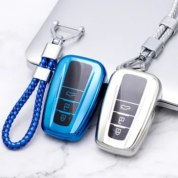 

Soft TPU car key case key cover for Toyota Camry 2019 CHR Prius Corolla RAV4 Remote 3 button keyless Remote Cover Keychain new