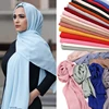 67colors Elegant Modest Women Bubble Chiffon Solid Oversizes Muslim Head Scarf Ladies Shawl and Wrap Female Foulard Hijab Stoles ► Photo 2/5