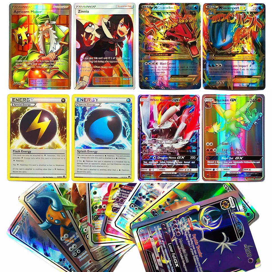 

Takara TOMY Shining POKEMON Cards MEGA GX EX Energy Trainer 100pcs 60pcs Toys for Children Energy Battle Game Flash Card