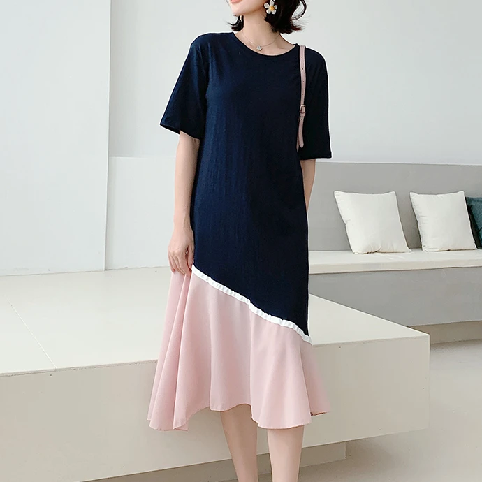 PROD 1005002269380016 Woman Dress Chiffon Ruffled Patchwork Korean
Elegance Plus Size Long Dresses Women Fashion O-Neck Clothing Summer
2021 Vestidos