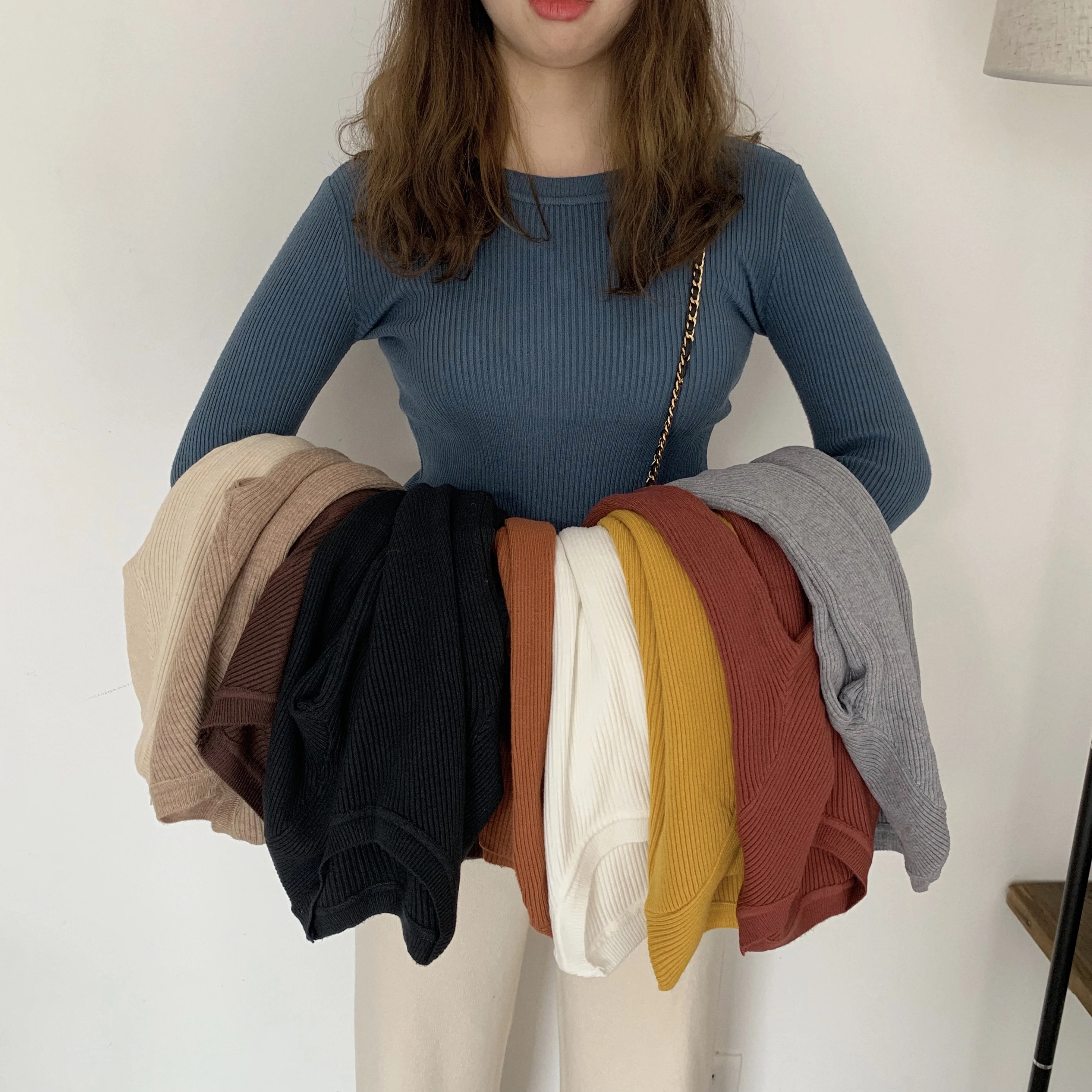 gkfnmt Knitted Female Vintage Pull Femme Long Sleeve Woman Winter Sweater 2021 Pullovers Fall Basic Warm Seaters | Женская одежда