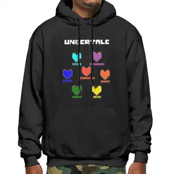 

Mens Pullover Fleece Hoodie Undertale Heart Classic Sweatshirt with Kanga Pocket Black streetwear hoodies Sweatshirts
