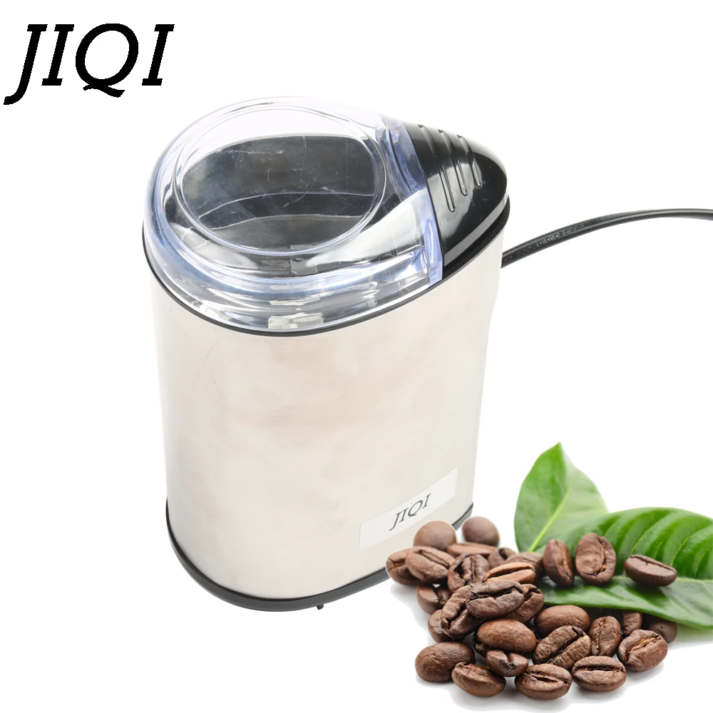 JIQI Электрический измельчитель из нержавеющей стали для кофейных зерен, трав, орехов, домашний шлифовальный фрезерный станок, быстрая кофейная мельница, дробилка, аксессуары