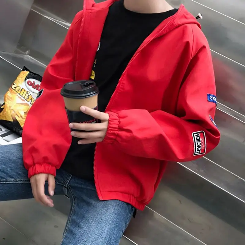

2018 Spring New Style Korean-style Trend Loose-Fit Handsome Jacket Men's Versatile Hooded Coat Students Spring And Autumn Clothe