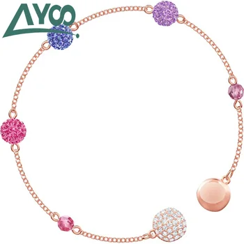 

AYOO High Quality SWA Classic Fashion Multi-color Invisible Magnetic Buckle Colorful Female Bracelet