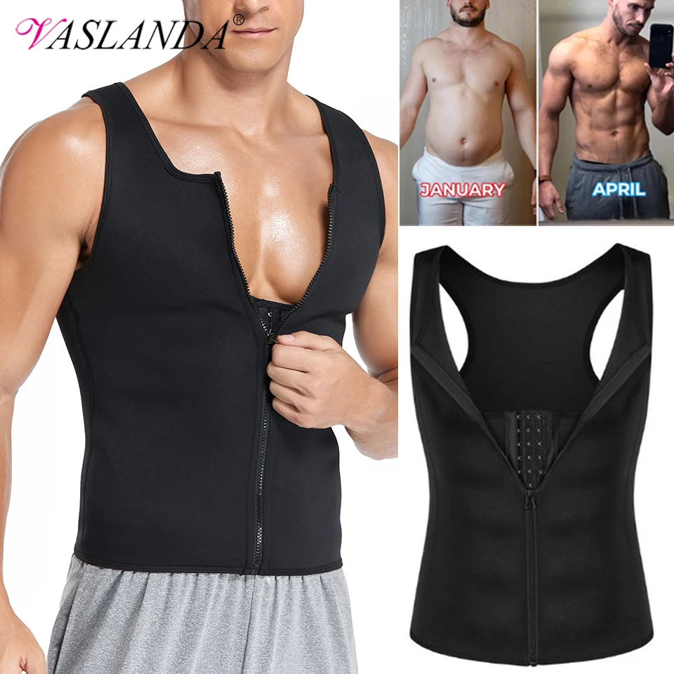 Vaslanda Mens Slimming Body Shaper Compression Tight Vest Shirt Tank Top Undershirts for Weight Loss