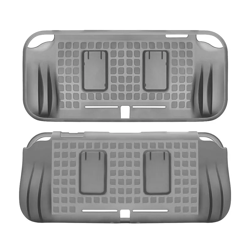 Gray Для Nintendo Switch Lite Mini чехол Защитная мягкая силиконовая рукоять из зернистой кожи крышка ручка держатель мини защитный чехол на заднюю панель из полиуретана - Цвет: Gray