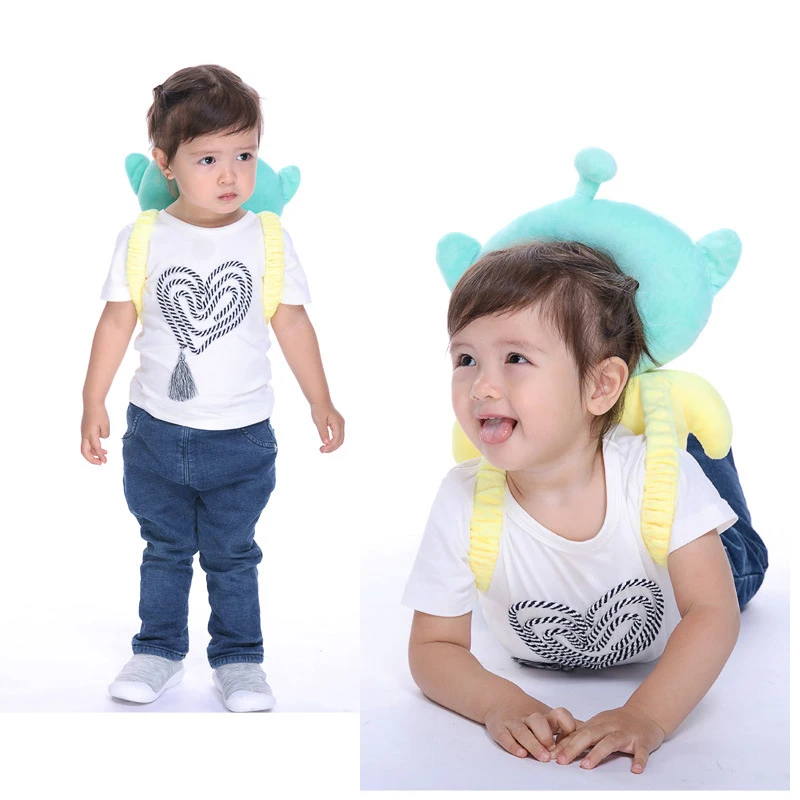 

35*18cm Baby Protection Head Pad High Elastic Anti-Drop Headrest Cartoon Baby Nursing Neck Pillow Cushion With Wing