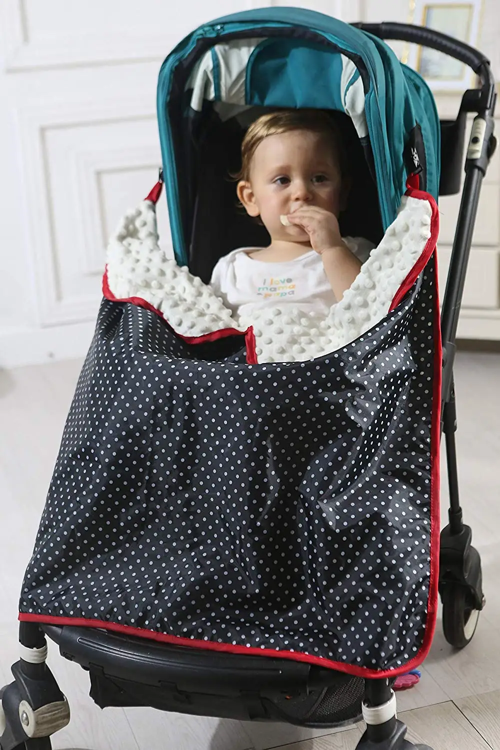 Minky Dot одеяло для детской коляски чехол малышей водонепроницаемый с зажимами