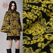 Европа Осень Зима 3D цветочный принт Толстые жаккардовые трикотажные вискоза шерсть ткань для плащ свитер tessuto di lana SP5903