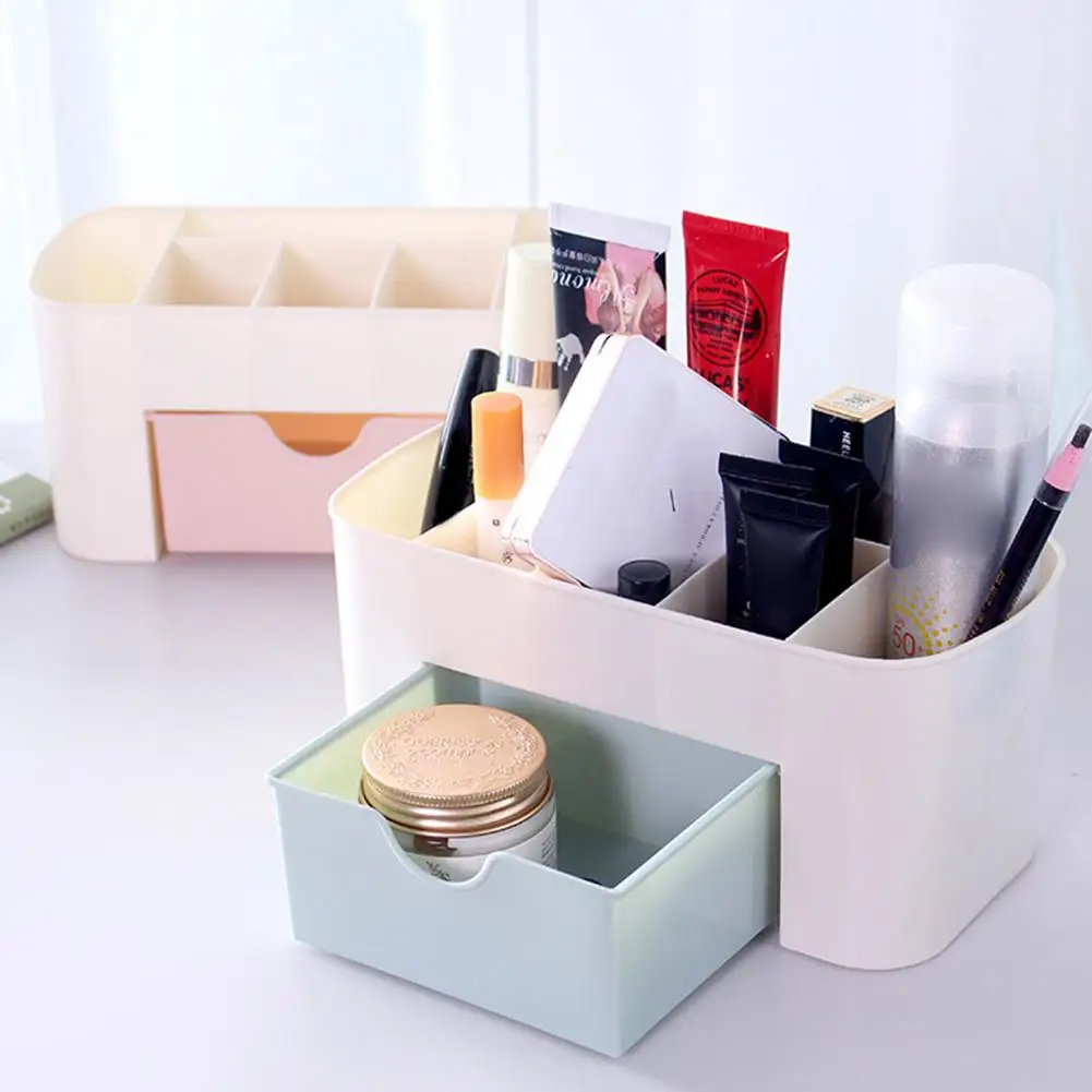 

New Durable Desktop Plastic Storage Box Cosmetic Organizer Makeup Storage Case Drawers Jewelry Drawer Holders