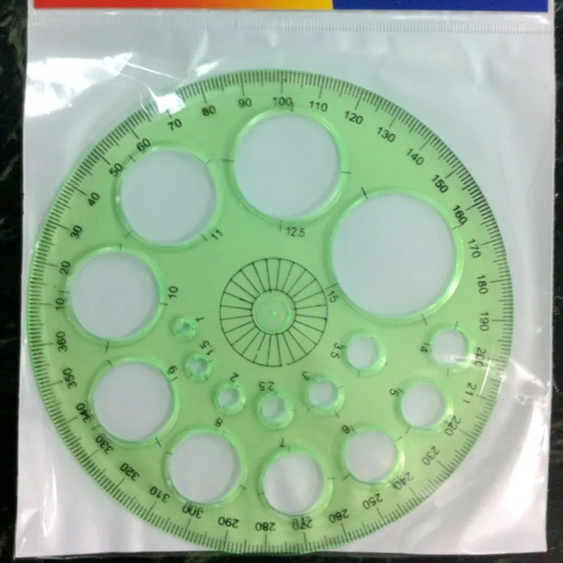 1 PCS Stationery 360 Degree Round Ruler Transparent Circle Office School Drafting Supply Protractor Template rotatable ruler drawing ruler ruler set