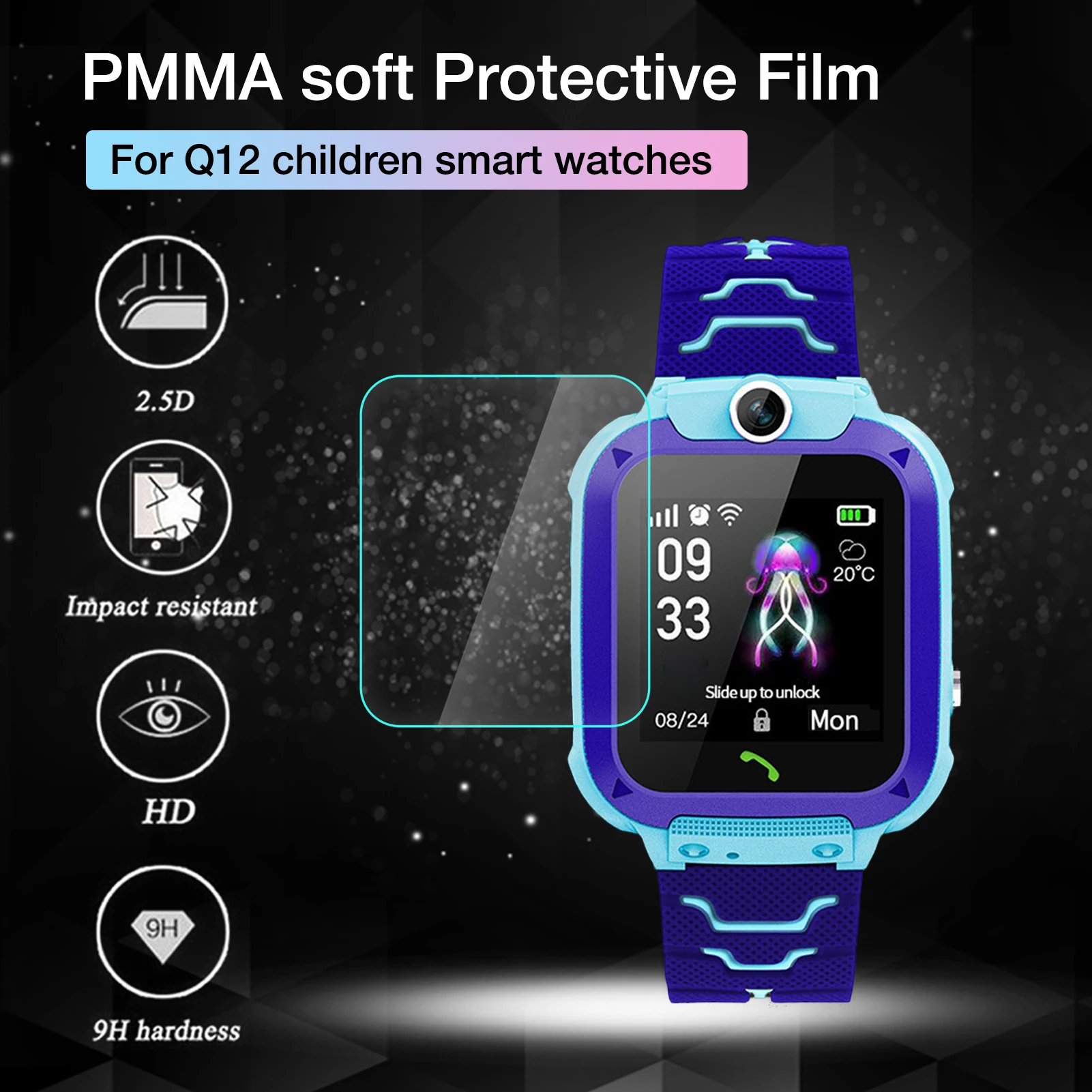 3D Curved Smartband Protective Soft Film Screen Protectors For Q12 Smart Watch Children Watch Anti-Scratch Explosion Proof Film