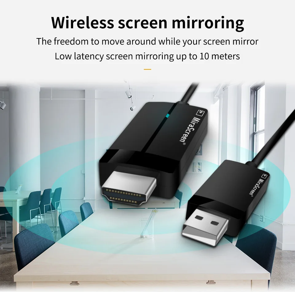 CS1 MiraScreen microsoft беспроводной дисплей адаптер HDMI видео HD 1080P tv Stick Dongle приемник медиа стример для компьютера