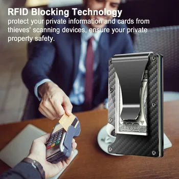 

RFID Block Metal Card Holder Men Portable Credit Debit ID Card Slim Organizer Storage Purse