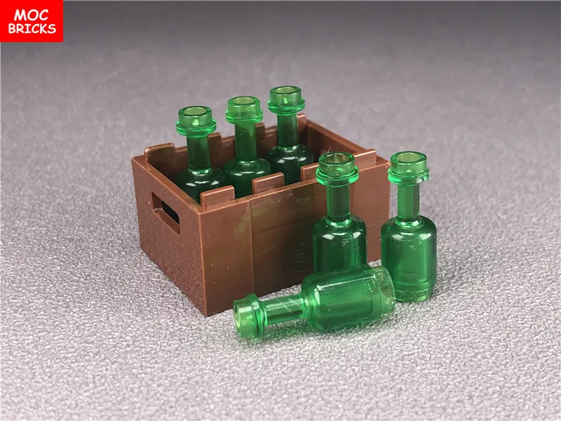 Распродажа набор кубики бутылка для посуды MOC 95228 с фруктовой корзиной DIY игрушки