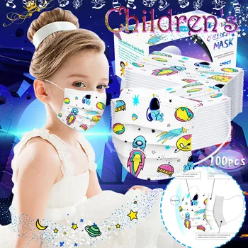 

Children's mask Disposable Face Mask 3Ply Ear Loop 100PC For Protection For Adults Scarf Flag Bandana drop-shipping#3
