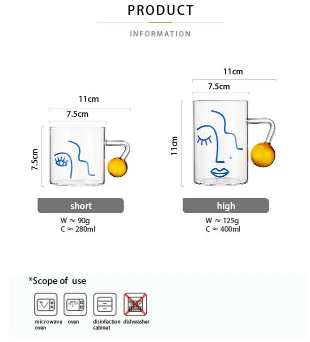 كوب بتصميم غريب وجميل بمقبض كروي
