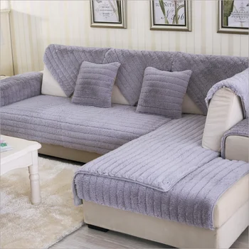 

Furniture Protector Universal Removable Towel Armrest Couch Covers Winter Plush Sofa Slipcovers Bed Cover for Living Room DW240