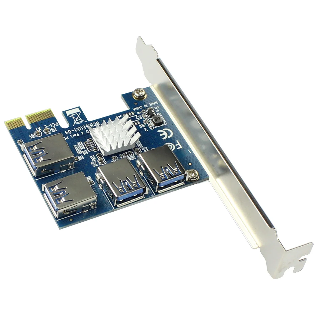 PCIE PCI-E PCI Express Riser Card 1x to 16x 1 to 4 USB 3.0 Slot Multiplier Hub Adapter For Bitcoin Mining Miner BTC Devices-0