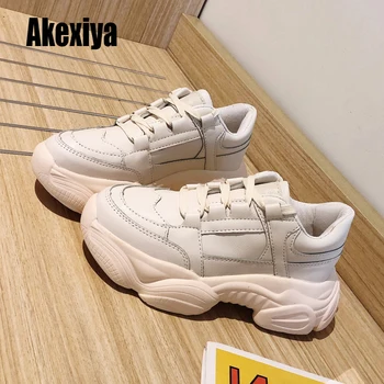 

White Sneakers Women leather Shoes Women Fashion Vulcanize Shoes autumn Casual Zapatillas Mujer Plus Size 35-40 k499
