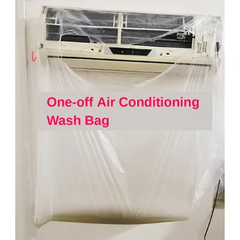 

Air Conditioning Cleaning Universal Disposable Cover Wall Mounted Conditioner Dust Cover Clean Tools Tightening Belt for 1-3P