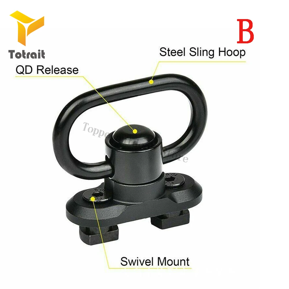 M-lok Sling Swivel Stud Mount Adapter For M Lok Rail Quick Release QD Sling Swivel Adapter Rail Mount Tools Kit Gun Accessories