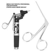 

Professional Ear Forceps Stainless Steel Ear Cleaning Aural Forceps For Ear Treatment Endoscope Earwax Remover Tweezer Clip Tool