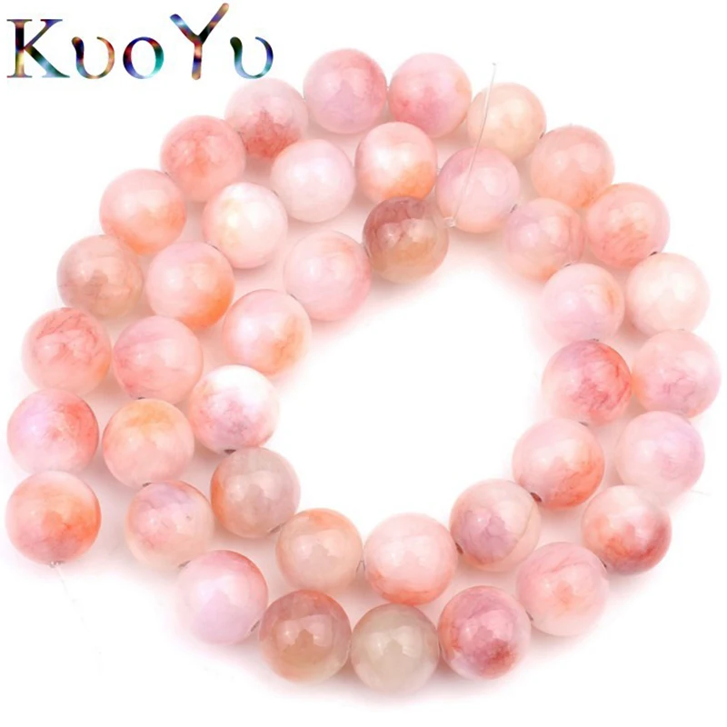 

Natural Stone Cherry Bossoms Persian jades Round Loose Spacer Bead For Jewelry Making Diy Bracelet Accessories 6 8 10mm 15"Inch