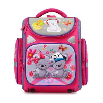 

NEW Fashion Girls Cartoon Cat Waterproof School bags For Kids 1-5 Grade Children Orthopedic School Backpacks Mochila Escolar
