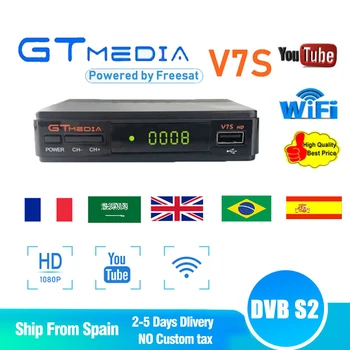 

Hot DVB-S2 Freesat V7 hd With USB WIFI FTA TV Receiver gtmedia v7s hd power by freesat Support Europe cline Network Sharing