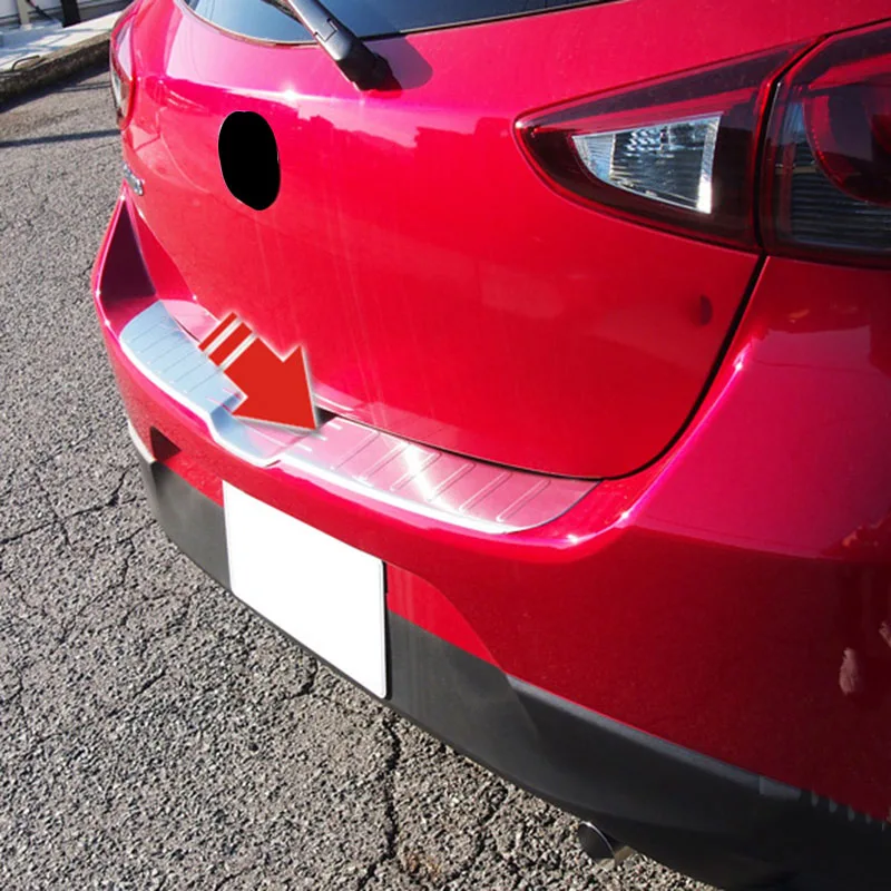 Защитная Накладка на порог заднего бампера для Mazda 2 Demio молдинг хэтчбек 5 дверей