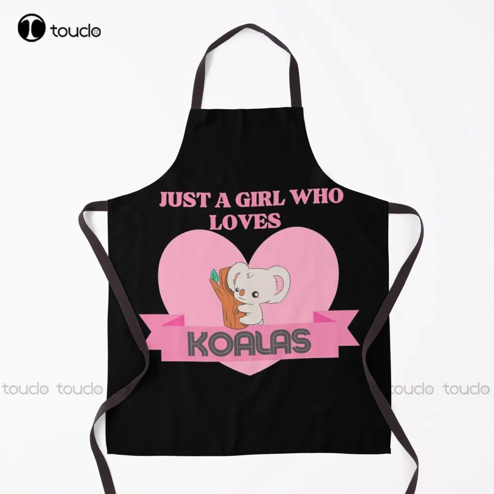 

Just A Girl Who Loves Koalas Apron Hair Stylist Apron Garden Kitchen Household Cleaning Personalized Custom Apron Unisex Adult