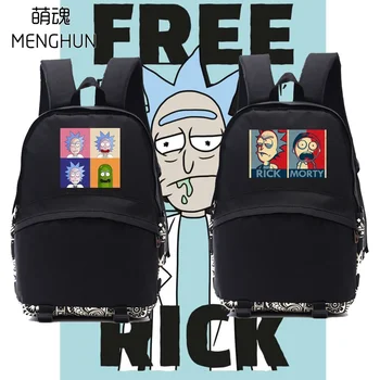 

Cartoon character backpack Rick and Morty backpacks schoolbag for student anime fans backpacks nylon black bag nb422