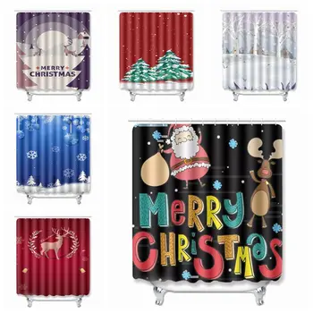 

2020 New Products Curtains 2020 Bed Christmas Shower Curtain With 12 hooks 180*180cm