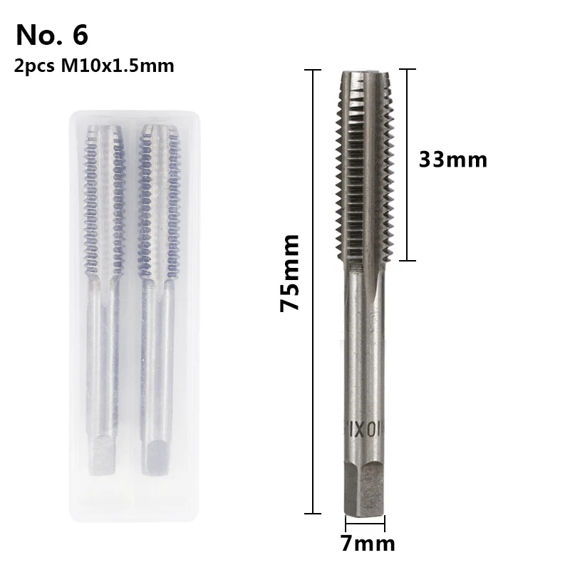 2pcs M10x1.5mm XCAN 2 шт. M3-M16 HSS резьбовой кран сверлильный набор правый ручной кран с винтовой резьбой ручные нарезные инструменты заглушка Метчик сверление металла - Цвет: 2pcs M10x1.5mm