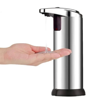 

Automatic Liquid Soap Dispenser Smart Infraed Sensor Dispensador Touch-Free Stainless Steel Pump For Kitchen Bathroom 250ML