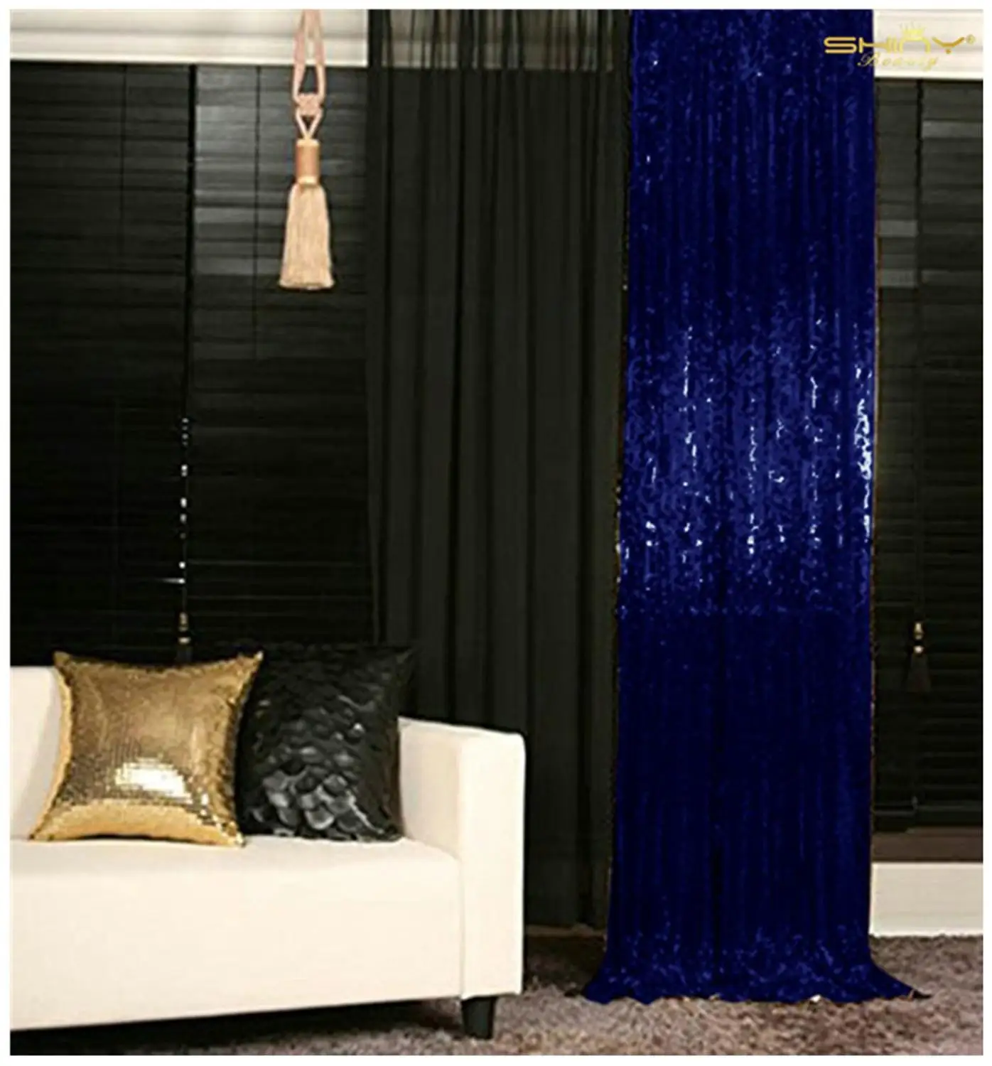 Shinybeauty темно-синие вечерние Блестки фотостудия штора-фон украшения Stage-M190726