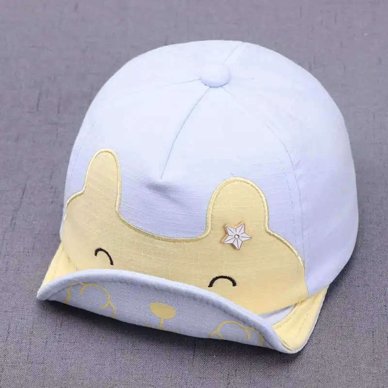 Детские летние Мультяшные Детские кепки-бейсболки шапка Девочки Мальчики Малыш медведь шаблон кепки с козырьками 5 цветов - Цвет: B