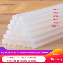 5 100 pces quente melt cola varas lote para diy projeto, manutenção e criação artística, para ferramentas de manutenção 7mm11mm pistola de cola