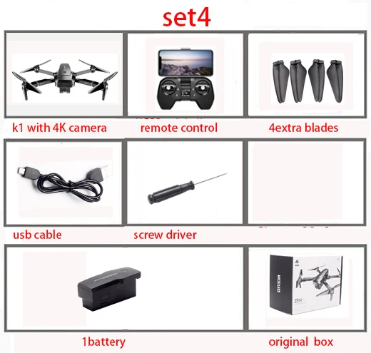 Visuo ZEN K1 gps Радиоуправляемый Дрон с 4K HD Двойная камера управление жестами 5G Wifi FPV Бесщеточный двигатель Flight 28mins Dron VS F11 B4W SG906 - Цвет: set4