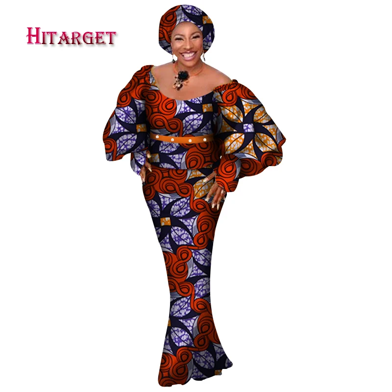 Hitarget африканские женские комплекты из 3 предметов Дашики хлопок Принт воск укороченный топ+ юбка комплект+ головной платок африканская одежда настраиваемый WY3770 - Цвет: 20