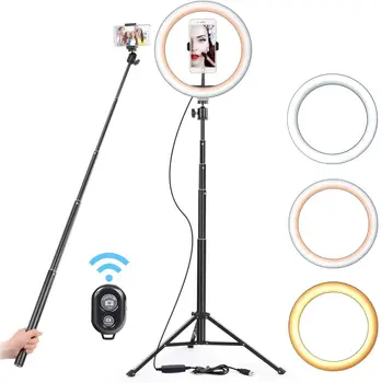 

Selfie USB LED Light Ring Photography Flash Lamp With 130cmTripod Stand For Makeup Youtube VK Tik Tok Video Dimmable Lighting
