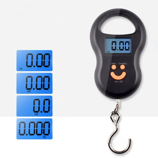 Elektronikus Mérleg 50 Kg/10 G Fekete Hordozható Léptékű Rugó Skála Kilogramm Gyümölcsös Ételek Mérlegelése Mérlegelési - Image 5