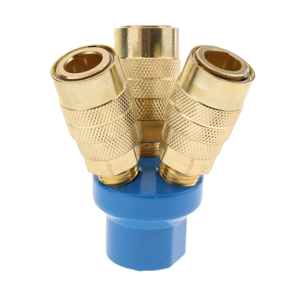 3-Way Air Hose Manifold Quick Coupler Connector Fitting Adapter / Splitter 1/4 inch