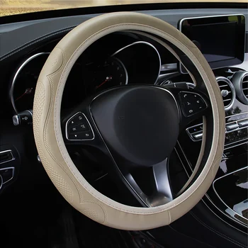 

FORAUTO Anti-Slip Car Steering Wheel Cover Embossing Leather Steering Covers Car Styling Auto Accessories Decoration Universal