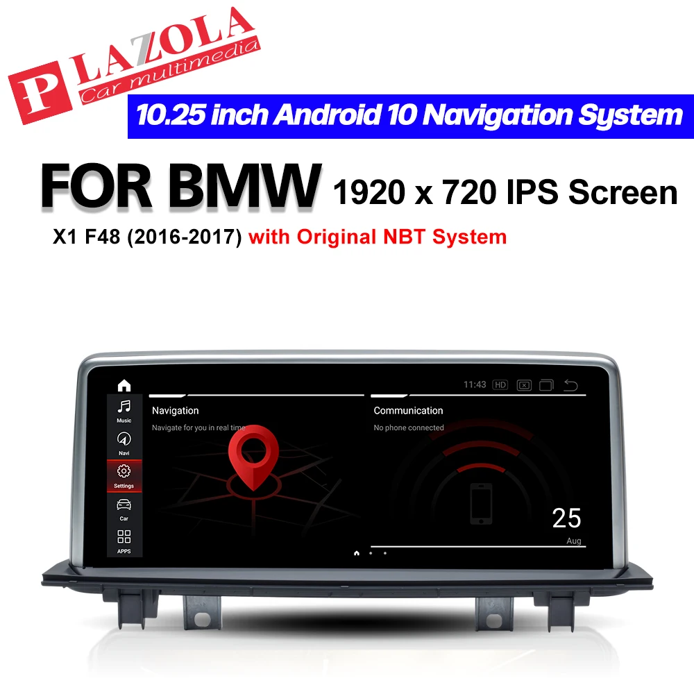Автомобильный мультимедийный радиоплеер для BMW X1 F48 2016-2017 NBT 10 25 дюймов экран Android