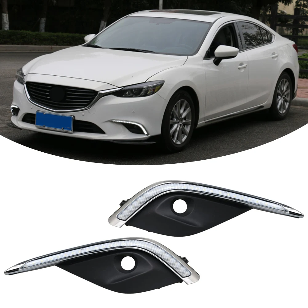 1 пара светодиодный ных указателей поворота DRL для Mazda 6 Atenza 2016 2017 2018 двухцветные