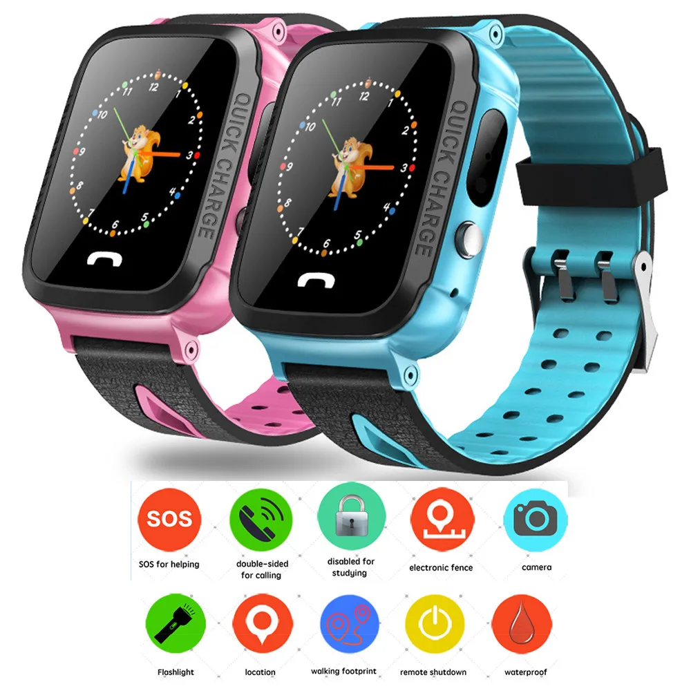  Kind Smart Uhr GPS Tracker IP67 Wasserdichte Fitness Uhr SOS Mit Kamera Mehrere Farben Sport Ip67 W